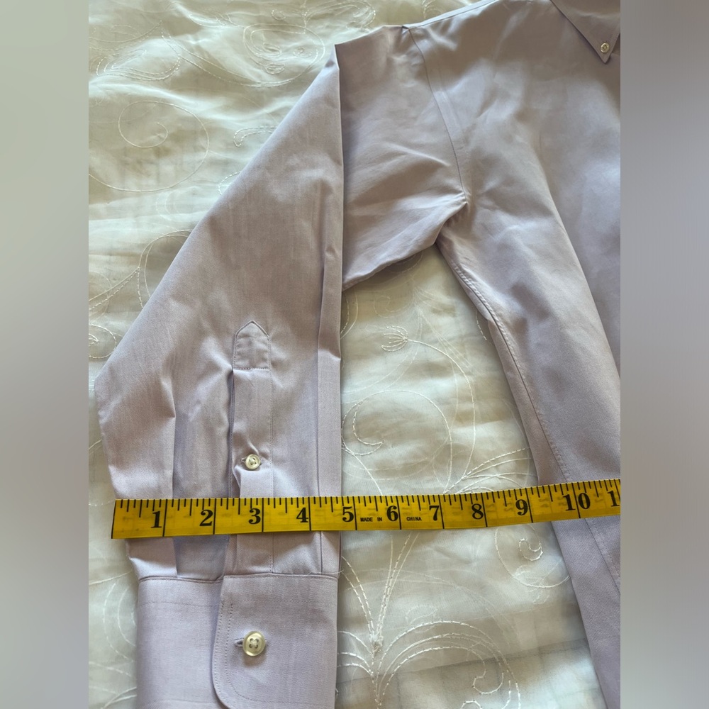 LandsEnd Men’s 15 1/2x33 Lavender Long Sleeve Button Down Dress Shirt - Picture 11 of 12